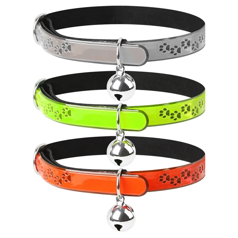 3 Colors Reflective Footprints Cat Collar with Bell PU Leather Elastic Collars for Cats Small Dogs Adjustable W7595
3 Colors Reflective Footprints Cat Collar with Bell PU Leather Elastic Collars for Cats Small Dogs Adjustable W7595