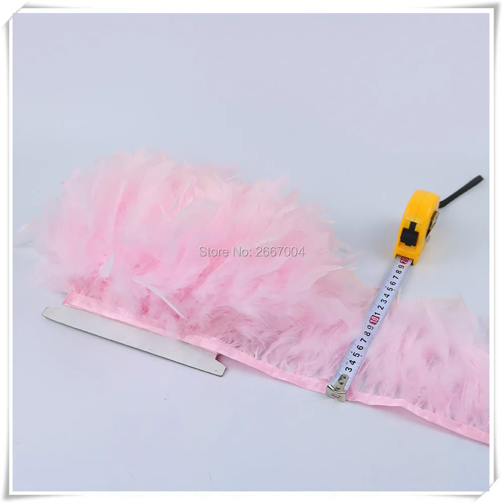 5 pink chandelle turkey feather trims 5