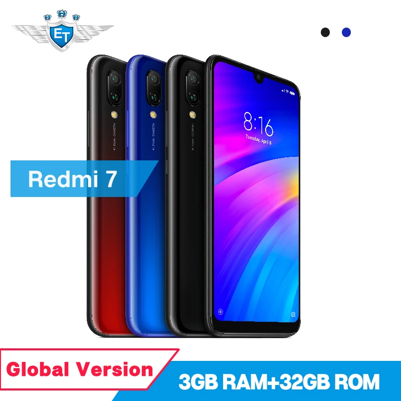 Global Version Xiaomi Redmi 7 3GB 32GB Mobile Phone 6.26'' Snapdragon 632 Dual Camera 12MP + 2MP Front Camera 4000mAh
Global Version Xiaomi Redmi 7 3GB 32GB Mobile Phone 6.26'' Snapdragon 632 Dual Camera 12MP + 2MP Front Camera 4000mAh