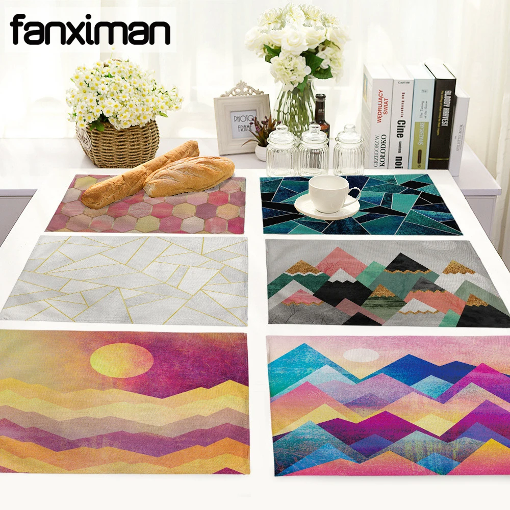 Geometry Pattern Coffee Table Mat Colorful Printing Cloth Napkin Linen Cotton Placemats Kitchen Decoration Tea Towels
Geometry Pattern Coffee Table Mat Colorful Printing Cloth Napkin Linen Cotton Placemats Kitchen Decoration Tea Towels