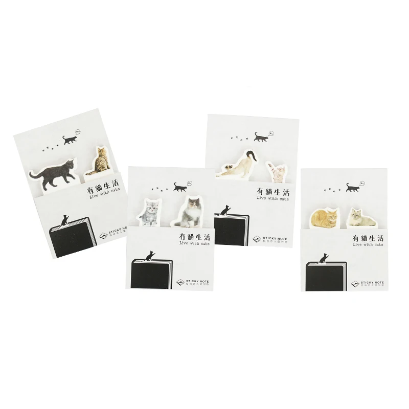

24 pcs/Lot Cat sticker Diary planner sticky note Post memo pad Guestbook Stationery Office accessories School supplies F677