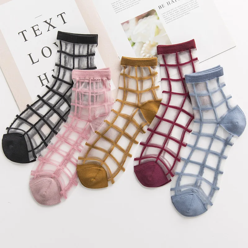 Sexy Lace Mesh Short Nylon Socks Women Summer Ultra-thin Crystal Silk Sock Japanese Plaid Net Transparent Socks Skarpetki Sokken
Sexy Lace Mesh Short Nylon Socks Women Summer Ultra-thin Crystal Silk Sock Japanese Plaid Net Transparent Socks Skarpetki Sokken
