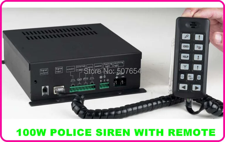 

High power 100W 8sounds Police siren amplifiers ambulance car fire truck warning alarm with microphone(without speaker)