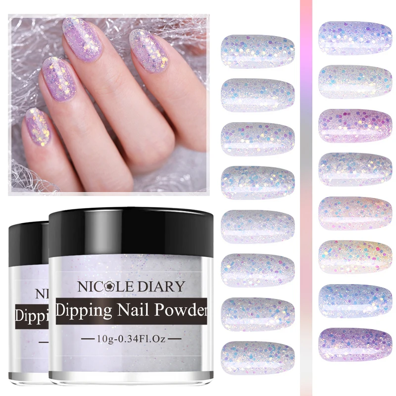 NICOLE DIARY 10g Dipping Nail Powder Set Light Sensitive Dip Nail Powder Pigment Dust Flakes Sequins Color Change Tips Decor
NICOLE DIARY 10g Dipping Nail Powder Set Light Sensitive Dip Nail Powder Pigment Dust Flakes Sequins Color Change Tips Decor