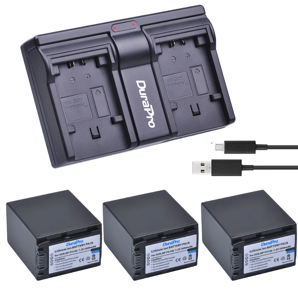 3Pcs NP-FV100 NP FV100 Battery + Dual Charger For Sony DCR-SR15 SR21 SR68 SR88 SX15 SX21 SX44 SX45 SX63 SX65 SX83 SX85 HDR-CX105
3Pcs NP-FV100 NP FV100 Battery + Dual Charger For Sony DCR-SR15 SR21 SR68 SR88 SX15 SX21 SX44 SX45 SX63 SX65 SX83 SX85 HDR-CX105