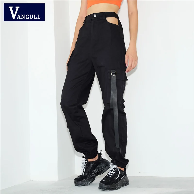Vangull Women Black High Waist Loose Pants 2019 New Pockets Patchwork Hollow Out Trousers Womens Fashion Streetwear Cargo Pants
Vangull Women Black High Waist Loose Pants 2019 New Pockets Patchwork Hollow Out Trousers Womens Fashion Streetwear Cargo Pants