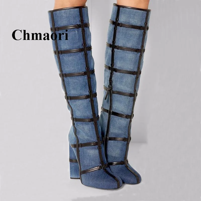 Newest Winter Mid-Calf Women Boots Fashion Denim Round Heel Round Toe Side Zipper Black Leather Embellishment Ladies Shoes
Newest Winter Mid-Calf Women Boots Fashion Denim Round Heel Round Toe Side Zipper Black Leather Embellishment Ladies Shoes