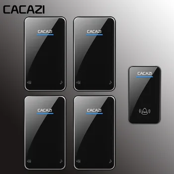 CACAZI wireless doorbell 1 waterproof button+4 receivers AC 100-220V EU US UK plug door ring 48 ringtones 6 volume door chime
CACAZI wireless doorbell 1 waterproof button+4 receivers AC 100-220V EU US UK plug door ring 48 ringtones 6 volume door chime