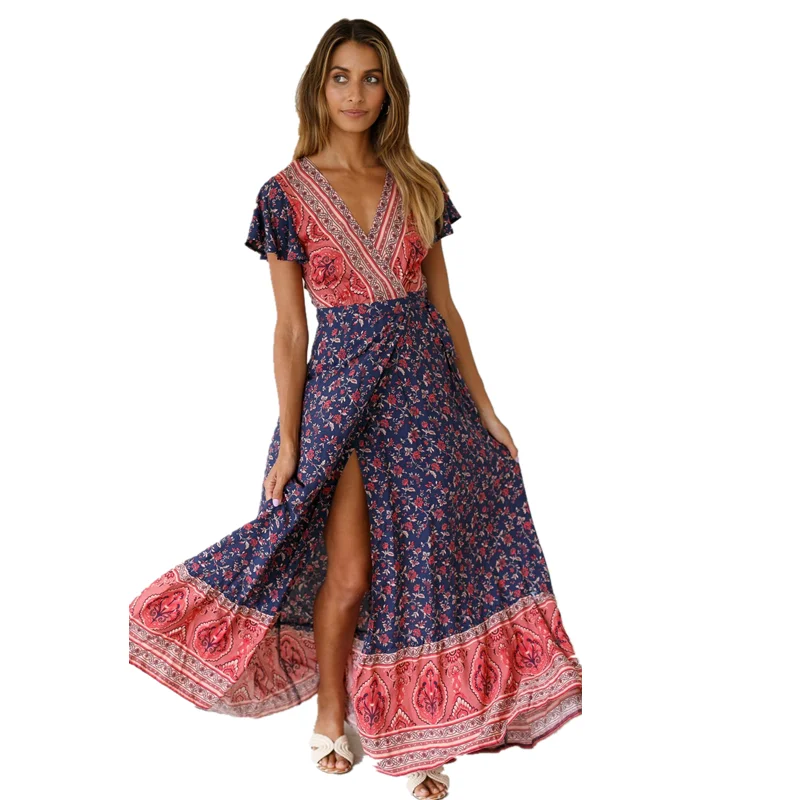 LOSSKY Women's Summer Dress Print Short Sleeve V-neck Vestidos Waist Print Cardigan Sexy Dress 2019 Beach Maxi Dresses Women's
LOSSKY Women's Summer Dress Print Short Sleeve V-neck Vestidos Waist Print Cardigan Sexy Dress 2019 Beach Maxi Dresses Women's