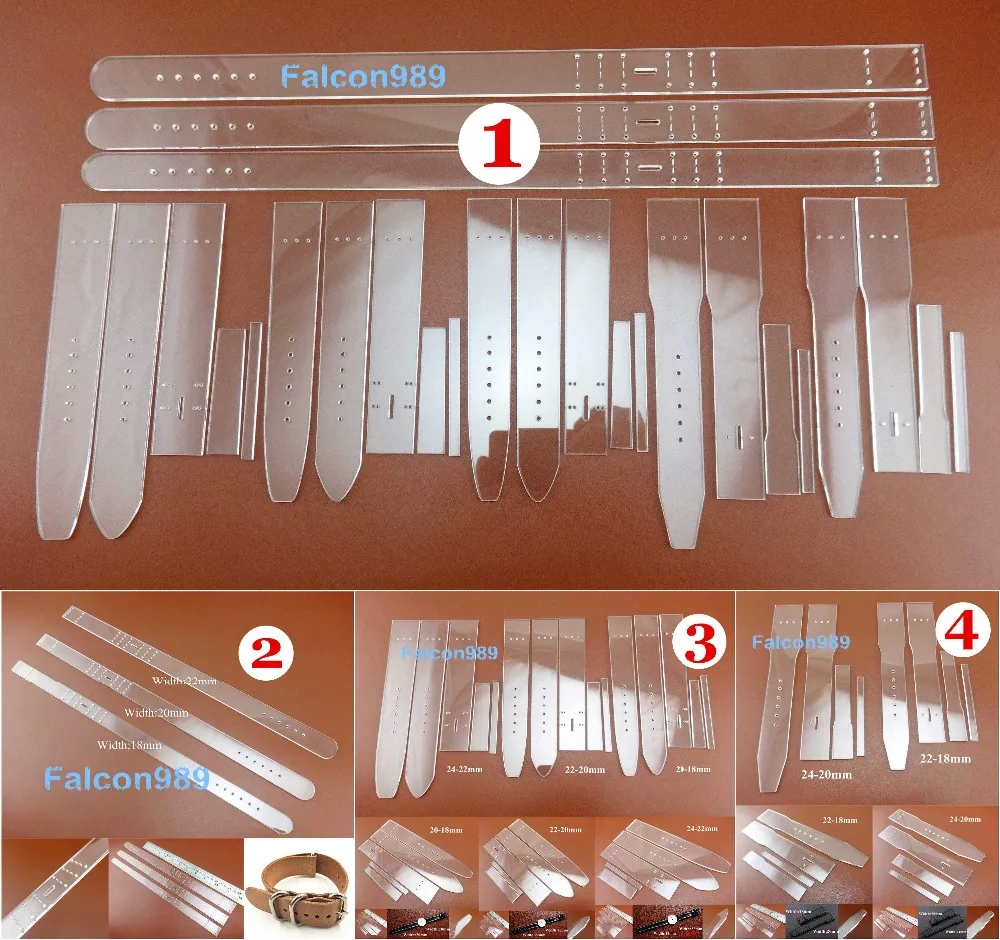 4 Kinds 3 Size Leather Craft Acrylic Watch Strap Band Stencil Template Tool Set Sewing Carving Stitching Stamping Knife Cutter
4 Kinds 3 Size Leather Craft Acrylic Watch Strap Band Stencil Template Tool Set Sewing Carving Stitching Stamping Knife Cutter
