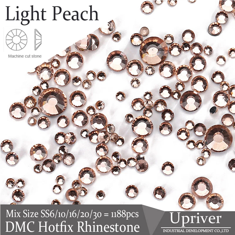 Iron-On-Bright-Stones-Loose-SS20-Light-Peach-Hotfix-Rhinestones-1440pcs-For-Garment-Accessories