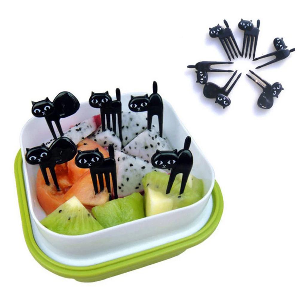 6pcs Black Cat Fruit Forks For Kids Children Dessert Cake Decoration Tableware Dinnerware Kitchen Gadgets Accessories
6pcs Black Cat Fruit Forks For Kids Children Dessert Cake Decoration Tableware Dinnerware Kitchen Gadgets Accessories