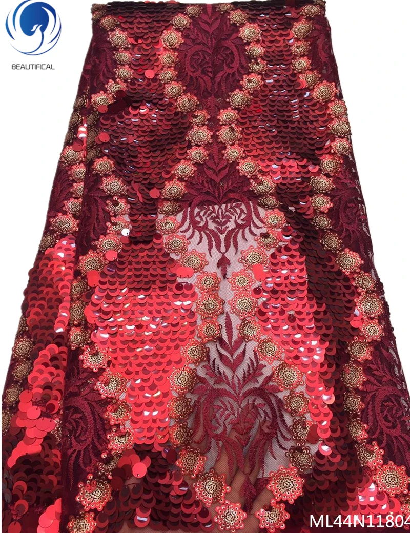 Beautifical sequin laces fabric 2019 red african tulle lace fabrics shiny laces fabrics for wedding 5yards/lot ML44N118
Beautifical sequin laces fabric 2019 red african tulle lace fabrics shiny laces fabrics for wedding 5yards/lot ML44N118
