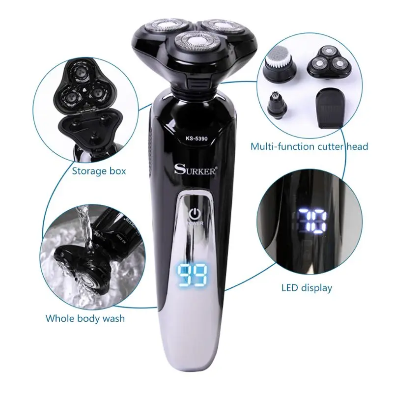 4-in-1 4D LCD Display Multi-function Razor Electric Shaver Washable Nose Hair Trimmer Electric Beard Razor Men Shaving Machine
4-in-1 4D LCD Display Multi-function Razor Electric Shaver Washable Nose Hair Trimmer Electric Beard Razor Men Shaving Machine