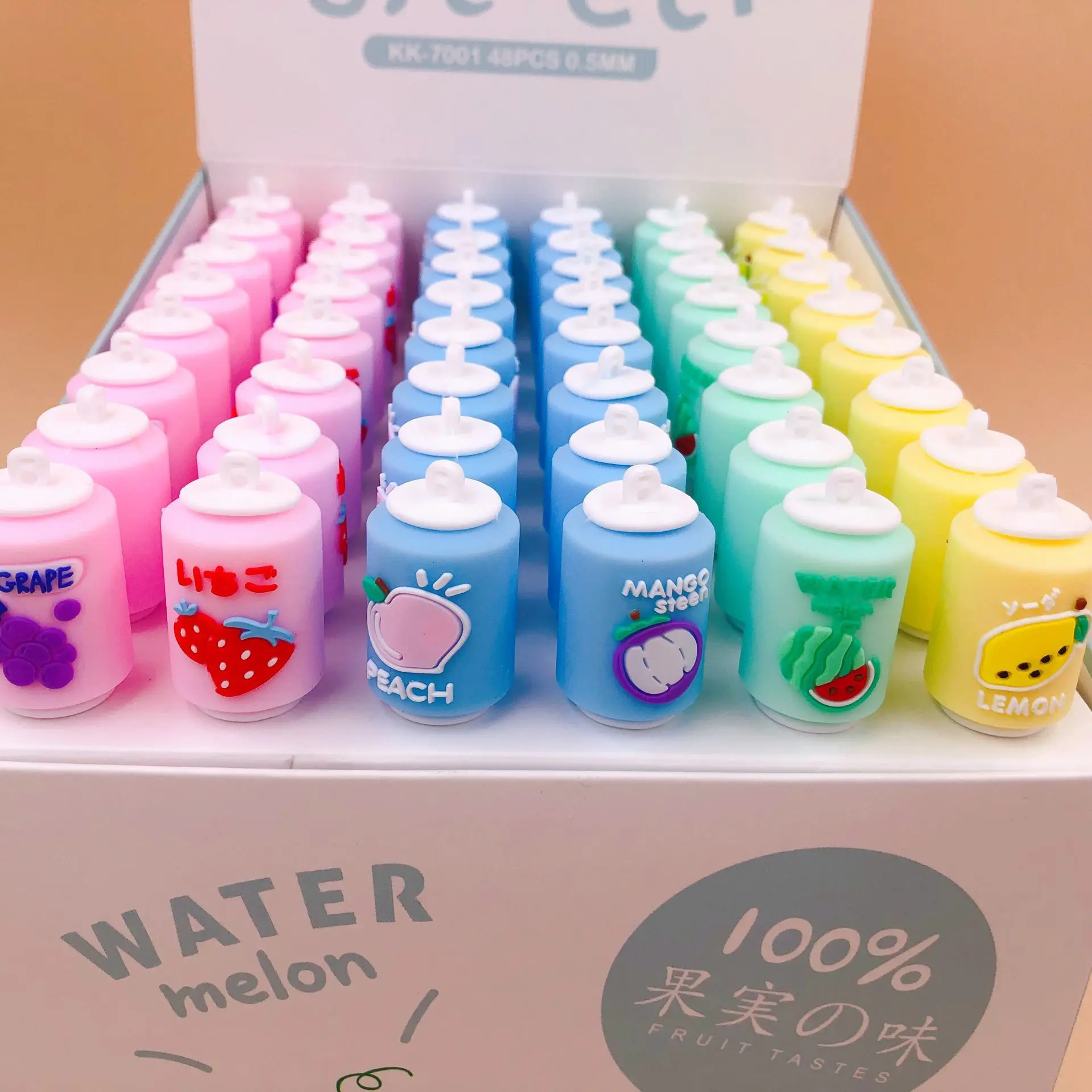 48pcs/lot 0.5mm black ink Cartoon fruit platter gel pen creative drink soda juice silicone signature pen quick-drying water pen
48pcs/lot 0.5mm black ink Cartoon fruit platter gel pen creative drink soda juice silicone signature pen quick-drying water pen