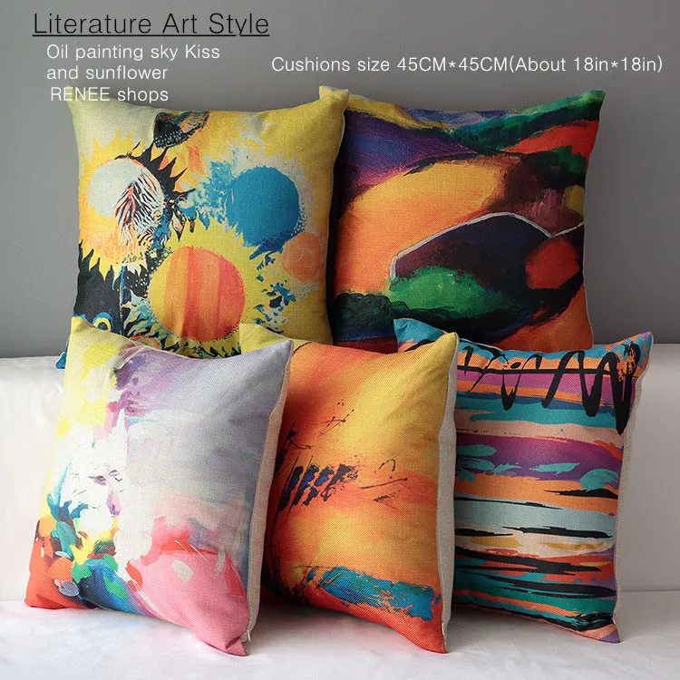 Cushion Literature art scenery Oil painting sky Kiss and sunflower pattern sofa pillowcase linen cotton cushions pillows
Cushion Literature art scenery Oil painting sky Kiss and sunflower pattern sofa pillowcase linen cotton cushions pillows