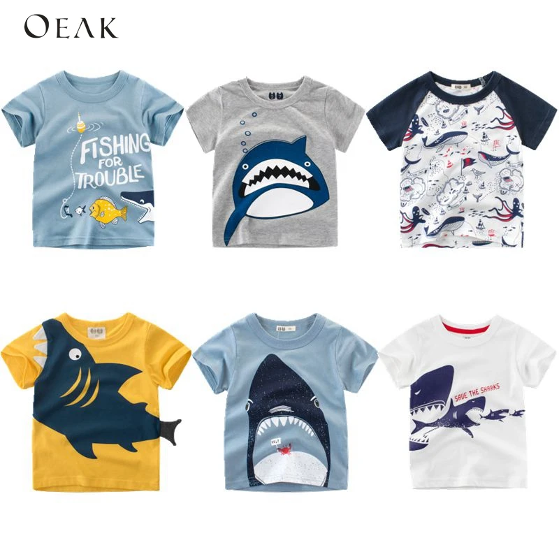 Oeak Cotton Boys T Shirt Summer 2019 Cartoon Shark Printed Short Sleeve O-Neck Cute T-Shirt For Kids Boys Tee Shirt Tops
Oeak Cotton Boys T Shirt Summer 2019 Cartoon Shark Printed Short Sleeve O-Neck Cute T-Shirt For Kids Boys Tee Shirt Tops