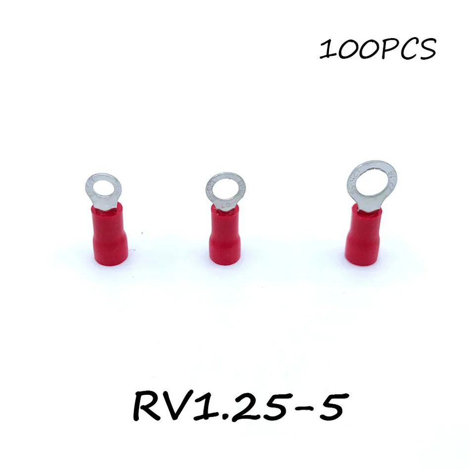 Ring Insulated Connector Terminal Block 100PCS RV1.25-5 Red Cable Wire Electrical Crimp Terminator A.W.G 22-16 Cap
Ring Insulated Connector Terminal Block 100PCS RV1.25-5 Red Cable Wire Electrical Crimp Terminator A.W.G 22-16 Cap