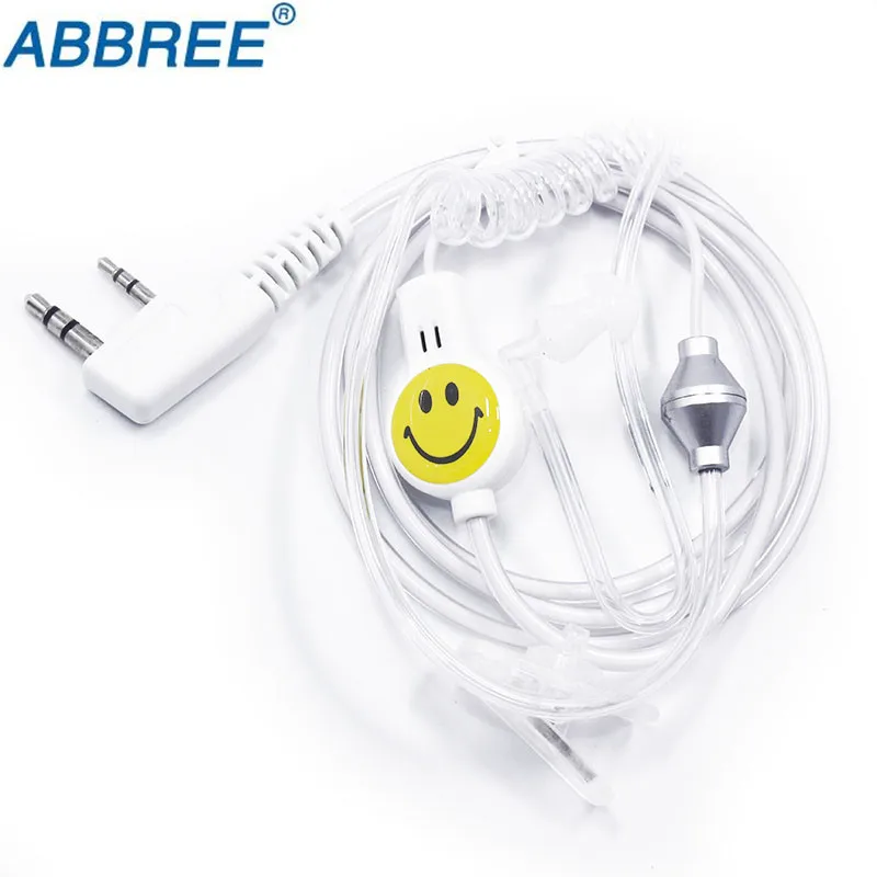 ABBREE PTT Air Акустическая трубка Smile Face гарнитура динамик для Baofeng UV 5R BF 888S UVB3 PLus