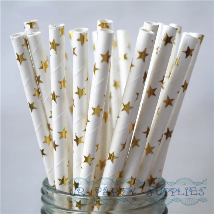 Star Gold Foil Paper Drinking Straws 300pcs Wedding Party Drink Stars Straw JIANFA-Food Grade Gold Paper Straw Biodegradable
Star Gold Foil Paper Drinking Straws 300pcs Wedding Party Drink Stars Straw JIANFA-Food Grade Gold Paper Straw Biodegradable