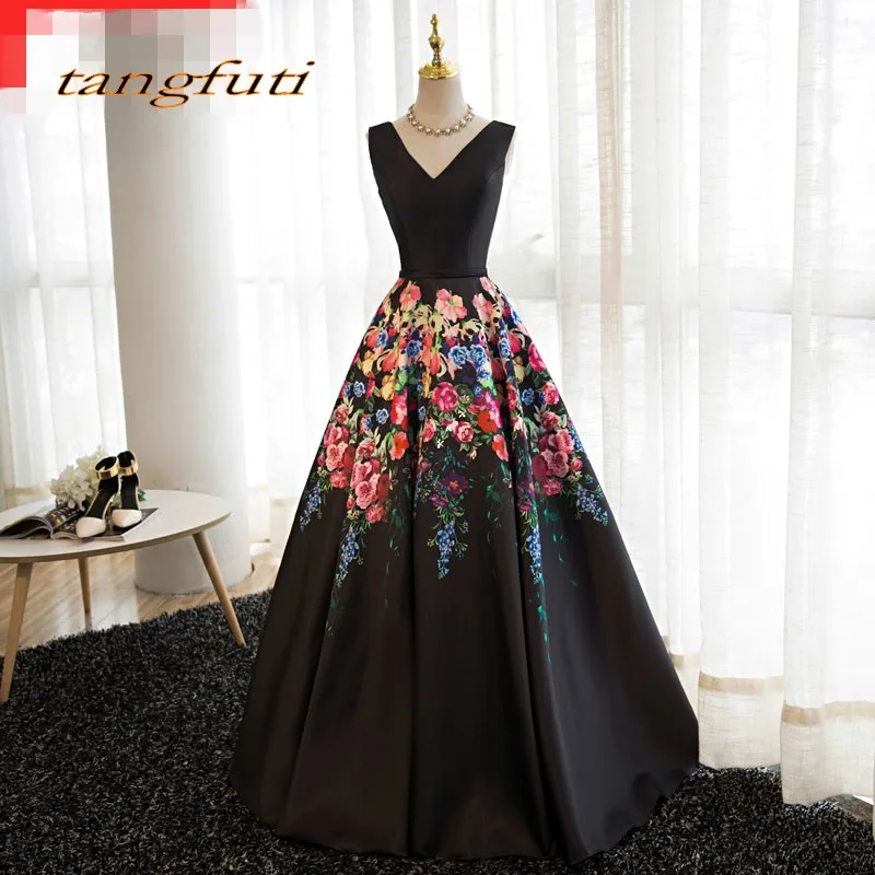 Floral Long Evening Dresses Party A Line V Neck Beautiful Women Prom Formal Evening Gowns Dresses Wear 2018 vestido de formatura
Floral Long Evening Dresses Party A Line V Neck Beautiful Women Prom Formal Evening Gowns Dresses Wear 2018 vestido de formatura