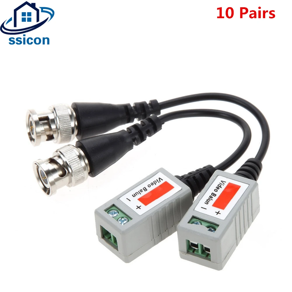 SSICON 10Pair CCTV UTP Video Balun AHD/CVI/TVI Twisted BNC CCTV Video Balun Passive Transceivers UTP Balun BNC Cat5 Up to 3000ft
SSICON 10Pair CCTV UTP Video Balun AHD/CVI/TVI Twisted BNC CCTV Video Balun Passive Transceivers UTP Balun BNC Cat5 Up to 3000ft