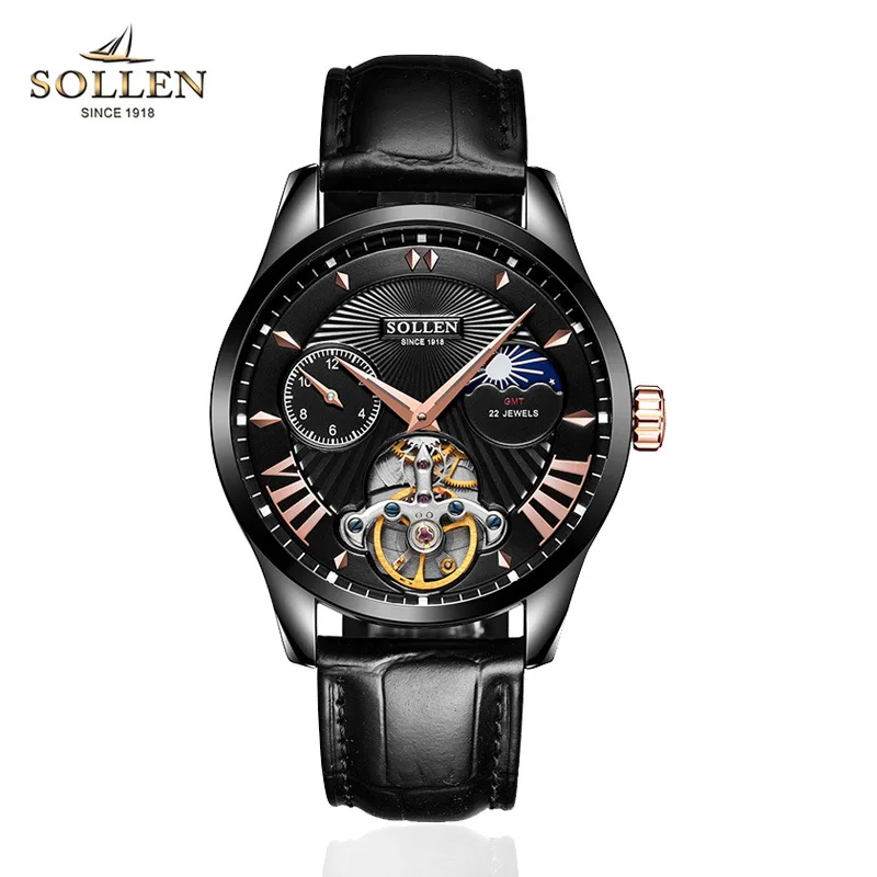 Famous brand SOLLEN genuine watches men automatic mechanical watch Genuine Leather sports wristwatches waterproof dropshipping
Famous brand SOLLEN genuine watches men automatic mechanical watch Genuine Leather sports wristwatches waterproof dropshipping