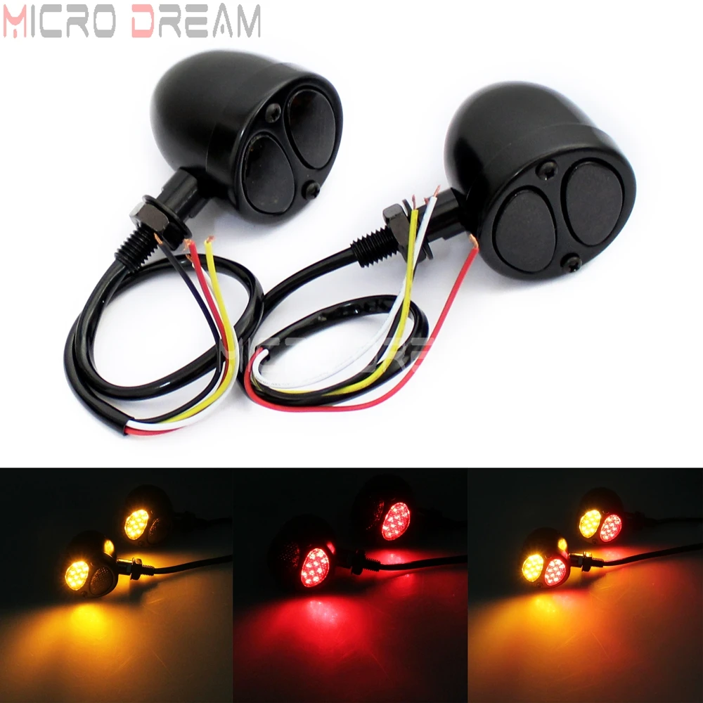 Motorcycle 3 in 1 LED Amber Turn Signals Blinkers Light w/ Red Brake Stop Lights for Harley Chopper Bobber Black Indicators Lamp
Motorcycle 3 in 1 LED Amber Turn Signals Blinkers Light w/ Red Brake Stop Lights for Harley Chopper Bobber Black Indicators Lamp