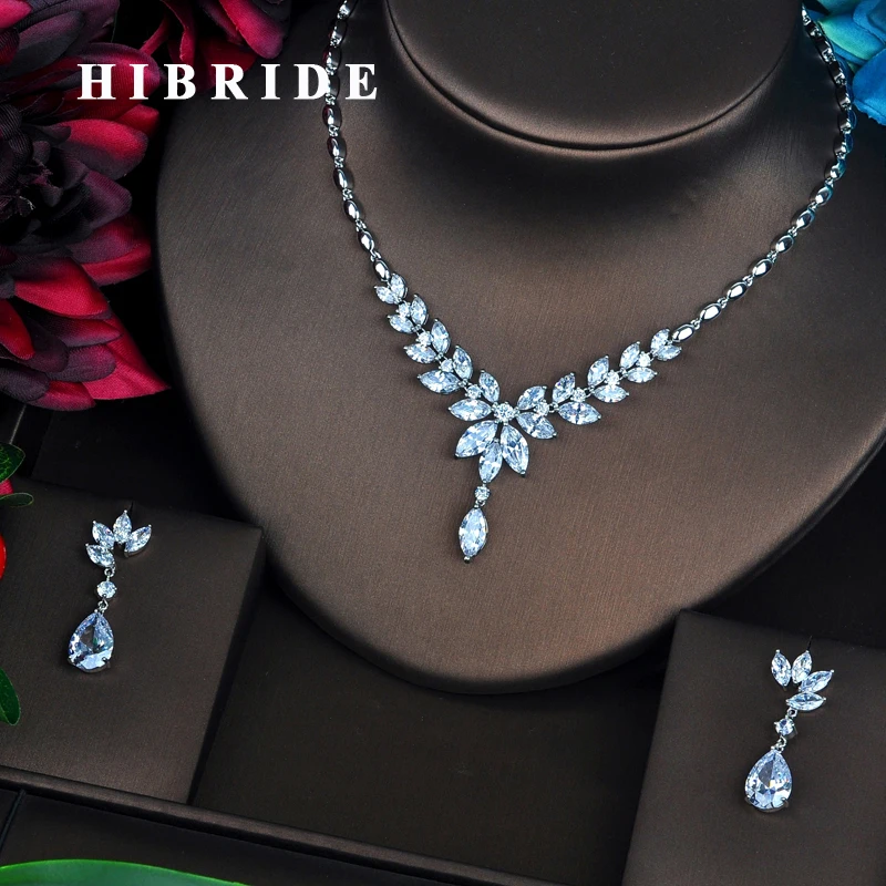 HIBRIDE Elegant Design Full Cubic Zirconia Women Bridal Jewelry Sets Necklace Set Wedding Dress Accessories Gifts Jewelry N-440
HIBRIDE Elegant Design Full Cubic Zirconia Women Bridal Jewelry Sets Necklace Set Wedding Dress Accessories Gifts Jewelry N-440