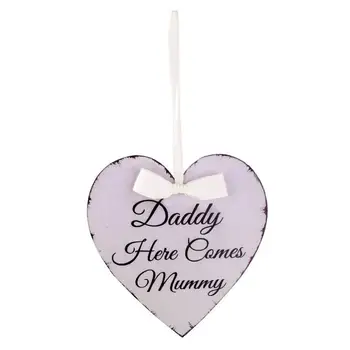 Daddy Here Comes Mummy Heart Shape Wedding Hanging Sign Plaque Crafts Laser Cut Rustic Wood Wedding DIY Ornaments
Daddy Here Comes Mummy Heart Shape Wedding Hanging Sign Plaque Crafts Laser Cut Rustic Wood Wedding DIY Ornaments