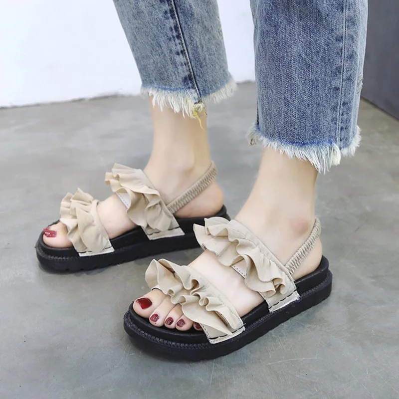 LASPERAL Women Wedges Platform Summer Sandal Ruffles Shoes Cross Bandage Sandals Shoes Flats Lace-up Ankle Strap Sandalias Mujer
LASPERAL Women Wedges Platform Summer Sandal Ruffles Shoes Cross Bandage Sandals Shoes Flats Lace-up Ankle Strap Sandalias Mujer