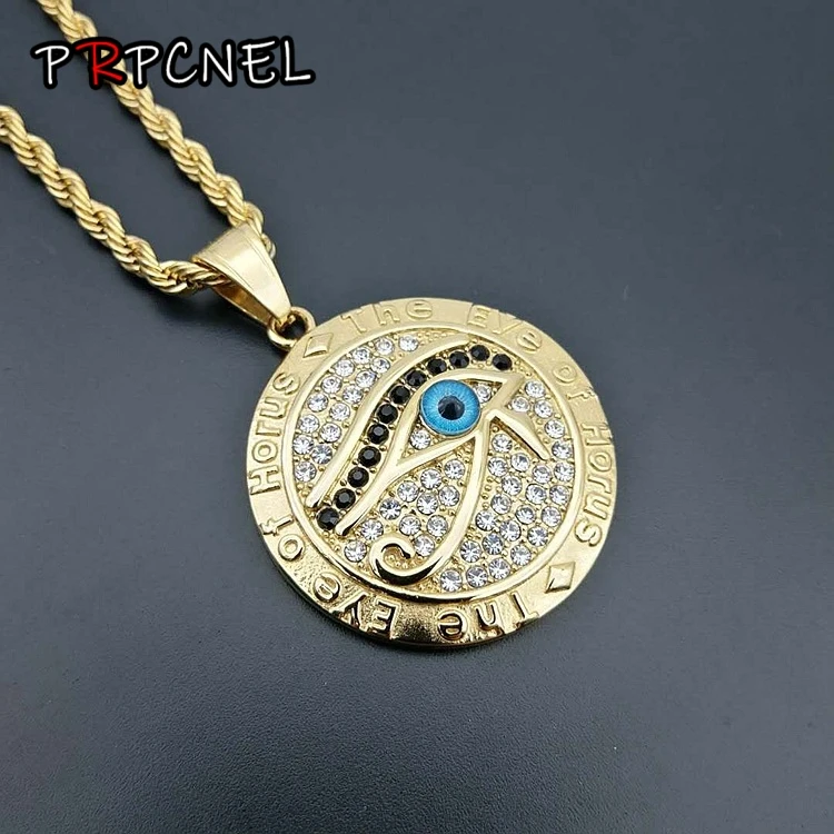 New gold color Stainless Steel Men Hip hop Eye of Horus pendant necklaces fashion vintage necklace male Hiphop jewelry gifts
New gold color Stainless Steel Men Hip hop Eye of Horus pendant necklaces fashion vintage necklace male Hiphop jewelry gifts