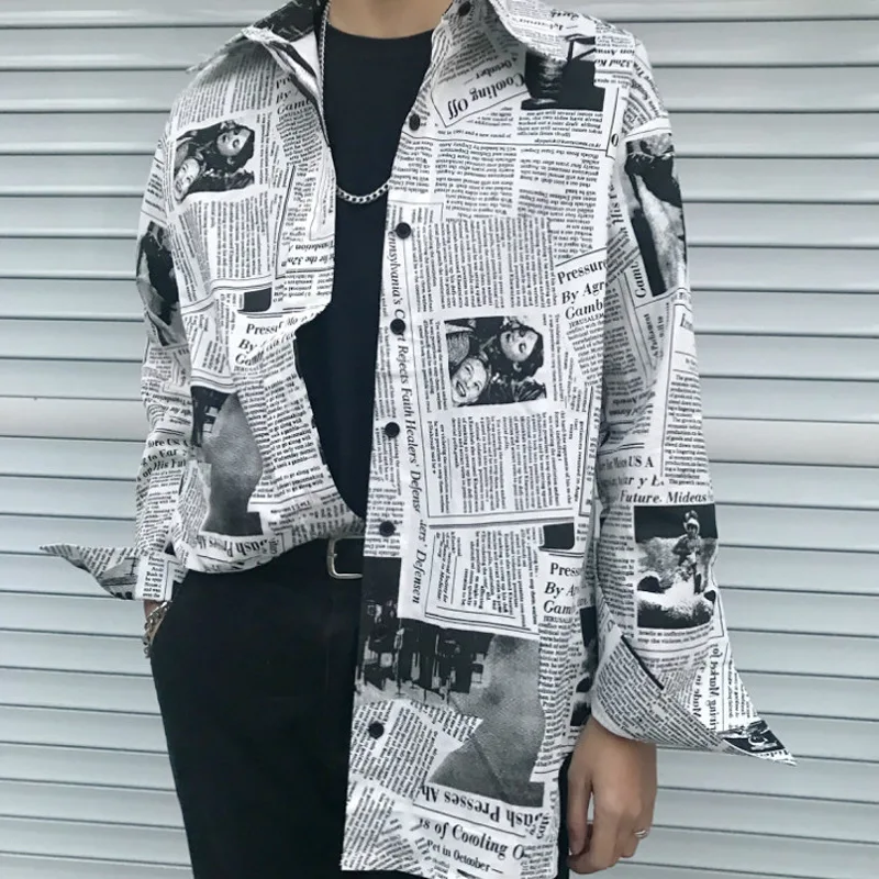 women dress Loose size women's retro newspaper printed lapel dress women long sleeve Ladies Streetwear Oversized Shirt Dress
women dress Loose size women's retro newspaper printed lapel dress women long sleeve Ladies Streetwear Oversized Shirt Dress