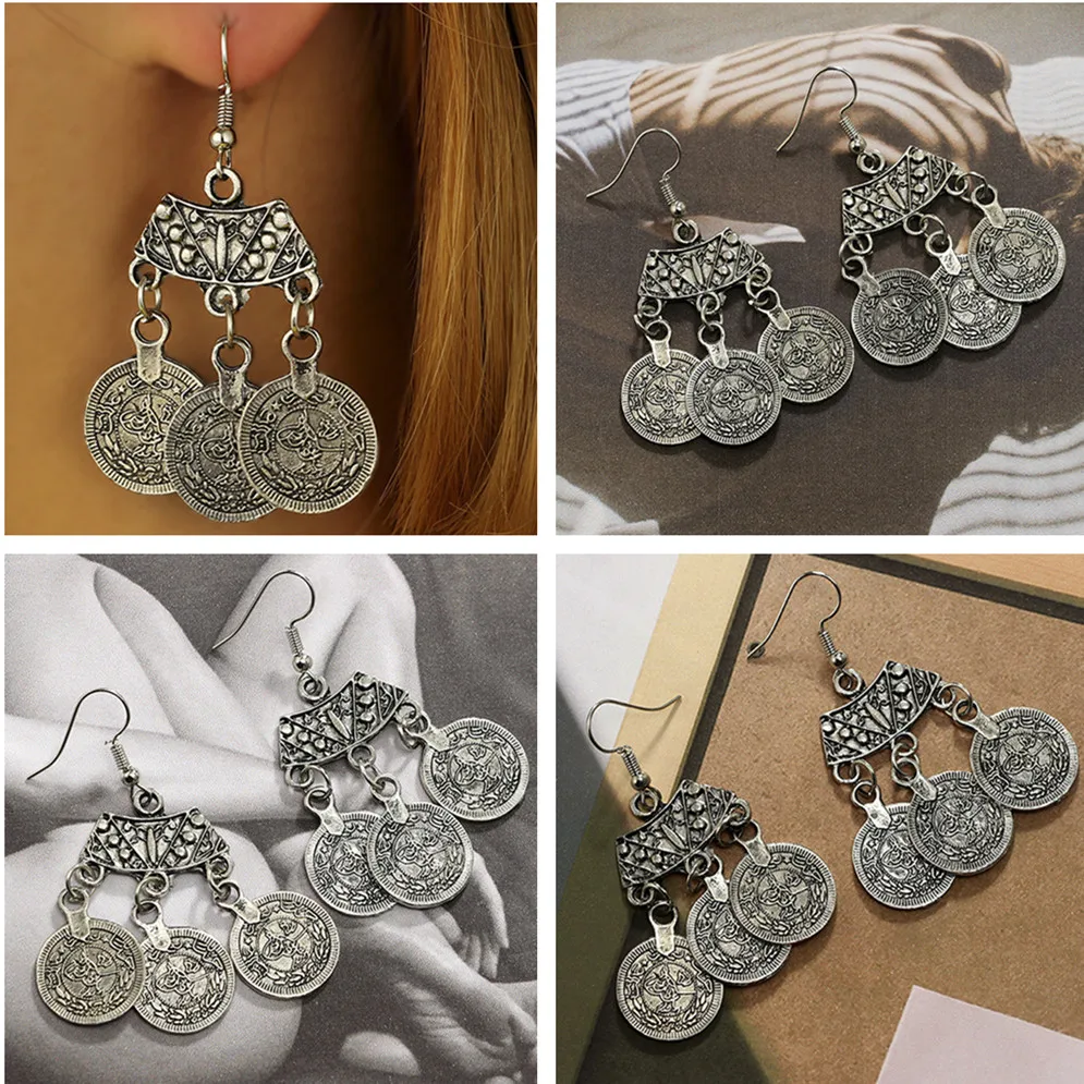 1Pair Bohemian Tibetan Tribal Design Coin Pendant Earrings Ethnic Coin Hook Ear Stud Hippie Long Dangle Jewelry
1Pair Bohemian Tibetan Tribal Design Coin Pendant Earrings Ethnic Coin Hook Ear Stud Hippie Long Dangle Jewelry