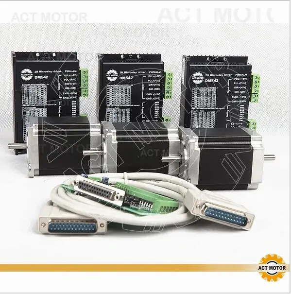 ACT Motor 3PCS Nema23 Stepper Motor 23HS2442B Dual Shaft 4-Lead 425oz-in 112mm 4.2A+3PCS Driver DM542 50V 4.2A Milling Cutting
ACT Motor 3PCS Nema23 Stepper Motor 23HS2442B Dual Shaft 4-Lead 425oz-in 112mm 4.2A+3PCS Driver DM542 50V 4.2A Milling Cutting