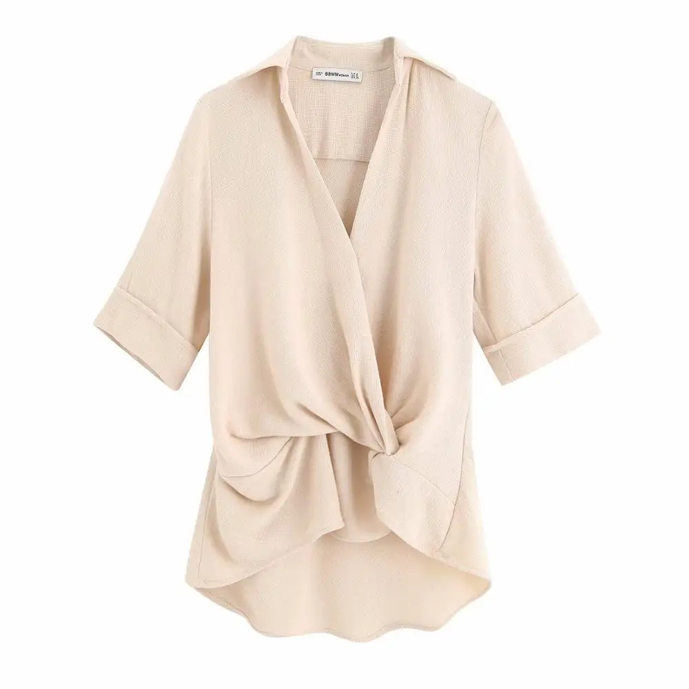 2019 women za summer clothing holidays cotton linen blouses short sleeve knotted causal female's shirts S M L
2019 women za summer clothing holidays cotton linen blouses short sleeve knotted causal female's shirts S M L