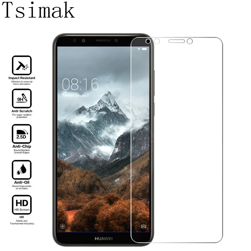 Tsimak For Huawei Honor 7C Pro Tempered Glass Screen Protector Y7 Prime 2018 LND-L29 Enjoy 8 5.99" | Мобильные телефоны и