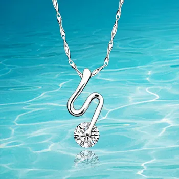 925 sterling silver necklace ms shiny stone ornaments. Delicate and beautiful pendants necklace
925 sterling silver necklace ms shiny stone ornaments. Delicate and beautiful pendants necklace