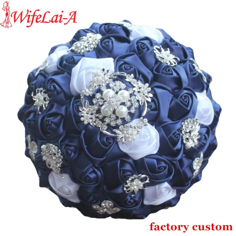 WifeLai-A Diamond Navy Blue Bridal Brooch Wedding Bouquets De Noiva de mariage Holding Satin Bouquets On Sale W293
WifeLai-A Diamond Navy Blue Bridal Brooch Wedding Bouquets De Noiva de mariage Holding Satin Bouquets On Sale W293