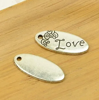 80pcs Exquisite love oval plate charms 25x10mm pendants Antique silver bag Handmade earring bracelet necklace anklet Component
80pcs Exquisite love oval plate charms 25x10mm pendants Antique silver bag Handmade earring bracelet necklace anklet Component