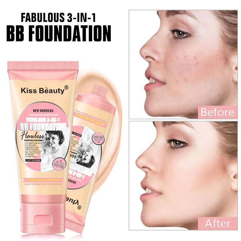 Kiss Beauty Brand Face Care Nude Make-up Foundation Concealer Skin BB Cream Concealer Whitening Natural Beauty Makeup KB017
Kiss Beauty Brand Face Care Nude Make-up Foundation Concealer Skin BB Cream Concealer Whitening Natural Beauty Makeup KB017