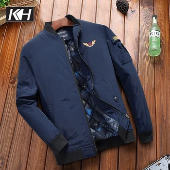 KH New Men's Fashion Autumn and Winter Thicker Warm Jacket coat Men Military Coat Flight Bomber Jacket Stand collar Outerwear 
KH New Men's Fashion Autumn and Winter Thicker Warm Jacket coat Men Military Coat Flight Bomber Jacket Stand collar Outerwear