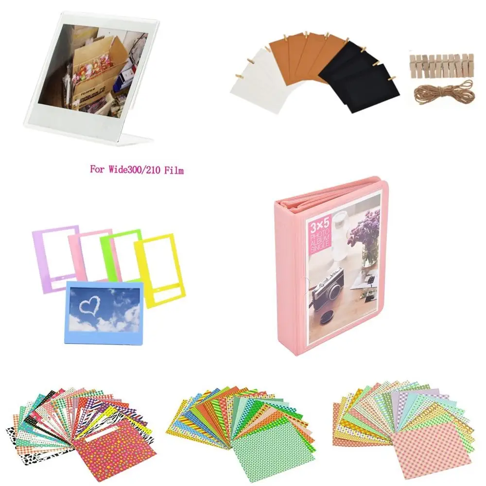 Camera Accessories Bundle Kit Premium Set for Instax Wide 300/210 5 Inch Films Photo Album, Pictures Frames, Border Stickers
Camera Accessories Bundle Kit Premium Set for Instax Wide 300/210 5 Inch Films Photo Album, Pictures Frames, Border Stickers