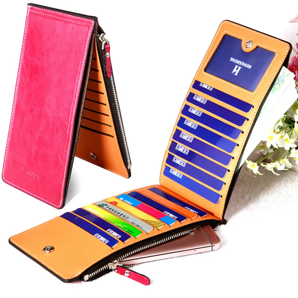 Women's Wallet Solid Color Bi-fold Leather Wallet Card Wallet Coin Women Purse Wallet ID Card Cash Holder Long Clutch Zip Purse
Women's Wallet Solid Color Bi-fold Leather Wallet Card Wallet Coin Women Purse Wallet ID Card Cash Holder Long Clutch Zip Purse