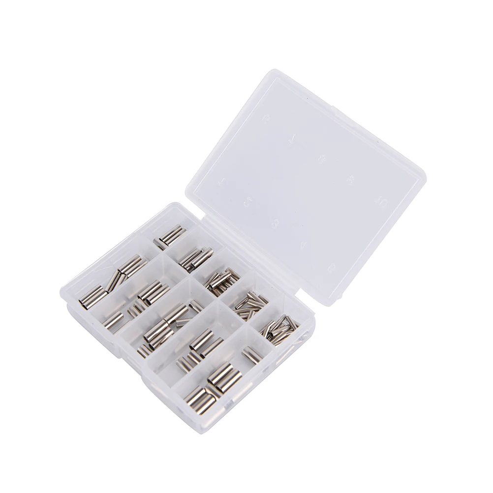 100pcs/bag stainless steel fishing line Aluminum Crimp sleeve copper tube 1.0mm-2.8mm sea fishing accessories line tube
100pcs/bag stainless steel fishing line Aluminum Crimp sleeve copper tube 1.0mm-2.8mm sea fishing accessories line tube