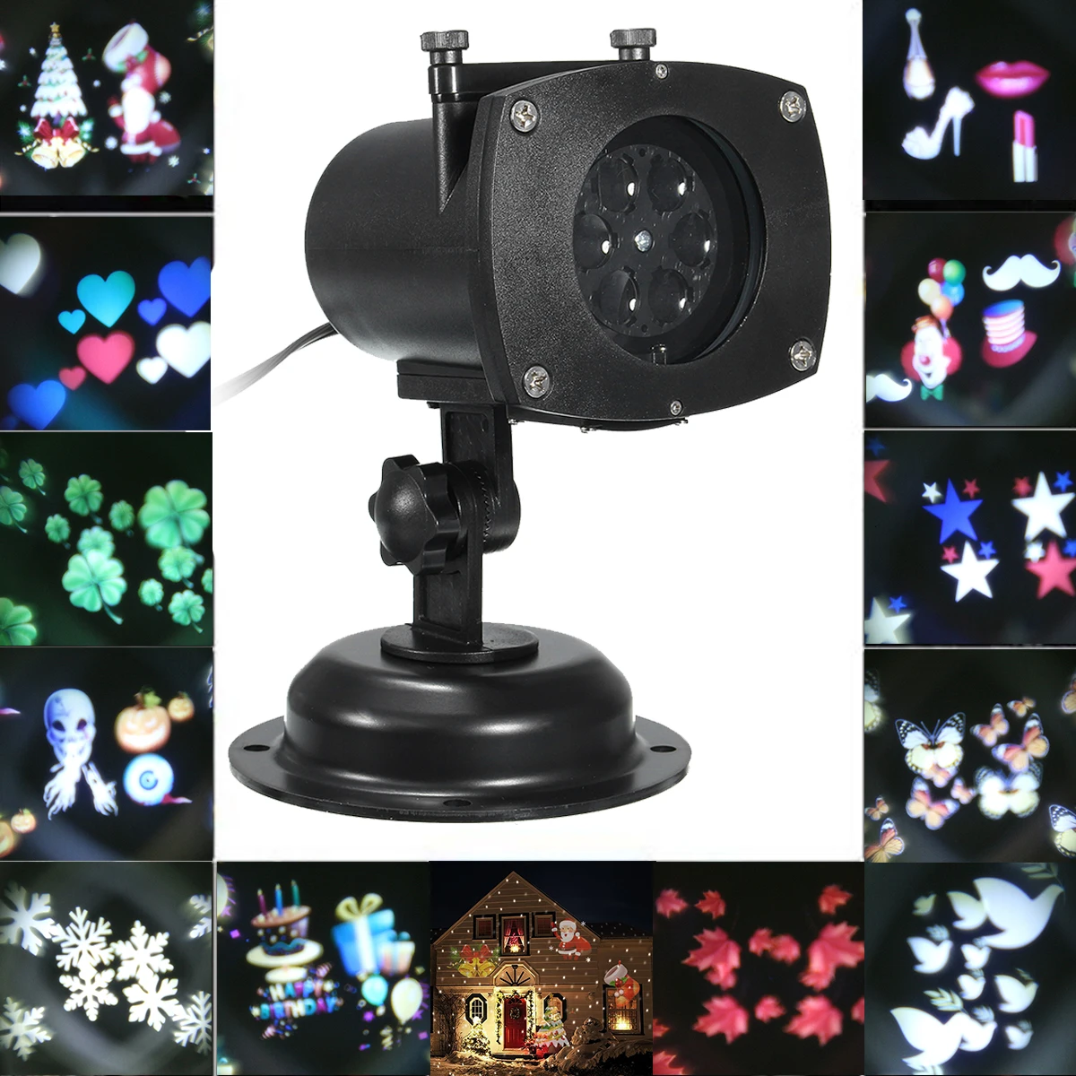 Smuxi Waterproof IPX5 Laser Projector Lamps LED Stage Light Christmas Landscape Outdoor Lighting with 12 Pattern Slide Card
Smuxi Waterproof IPX5 Laser Projector Lamps LED Stage Light Christmas Landscape Outdoor Lighting with 12 Pattern Slide Card