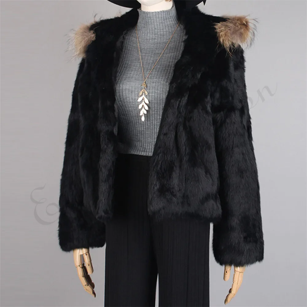 Ethel Anderson Rabbit Fur Coat with Raccoon Fur Hood Trim Women's Luxurious Outwear Full Pelt Full Sleeve
Ethel Anderson Rabbit Fur Coat with Raccoon Fur Hood Trim Women's Luxurious Outwear Full Pelt Full Sleeve