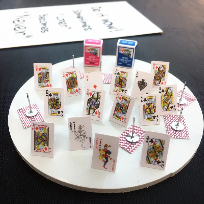 Ninght Club Hip-hop Funny Small Stud Earrings Cool Playing Poker cards cute accessories for unisex girls women random number New
Ninght Club Hip-hop Funny Small Stud Earrings Cool Playing Poker cards cute accessories for unisex girls women random number New