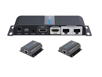 2 ports HDMI splitter extender over cat6 1080p up to 40m with IR+HDMI loop out LKV712PRO(1 sender+2 receivers included)
2 ports HDMI splitter extender over cat6 1080p up to 40m with IR+HDMI loop out LKV712PRO(1 sender+2 receivers included)