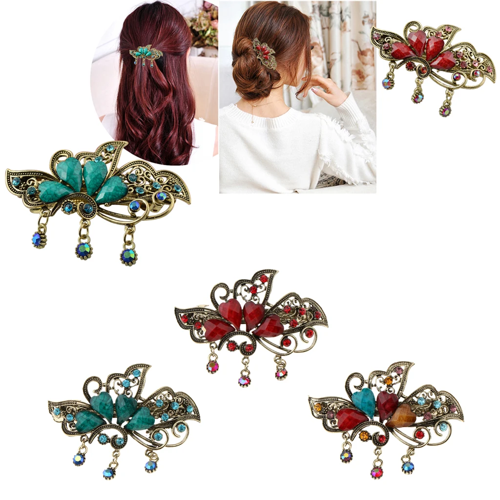 3 Pieces Antique Spring Hair Clips Grips Metal Floral French Clips Hair Barrettes Accessories
3 Pieces Antique Spring Hair Clips Grips Metal Floral French Clips Hair Barrettes Accessories